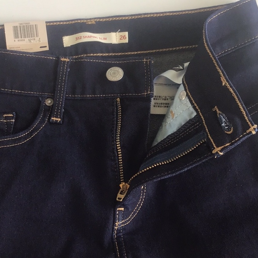 Levi’s 312 shaping slim dark blue jeans 26 x 32 Long - Picture 4 of 16